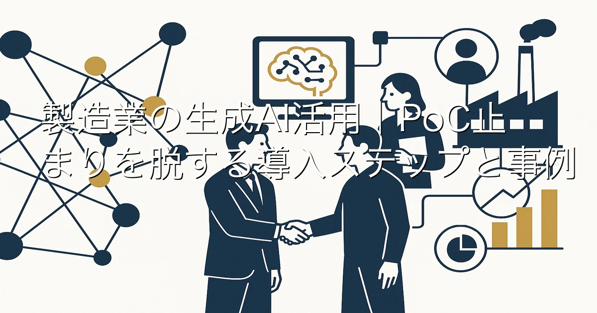 製造業の生成AI活用｜PoC止まりを脱する導入ステップと事例 のアイキャッチ画像